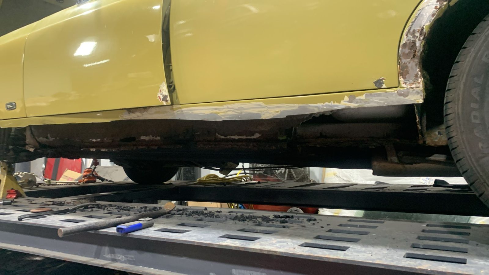 The underside, floorpan