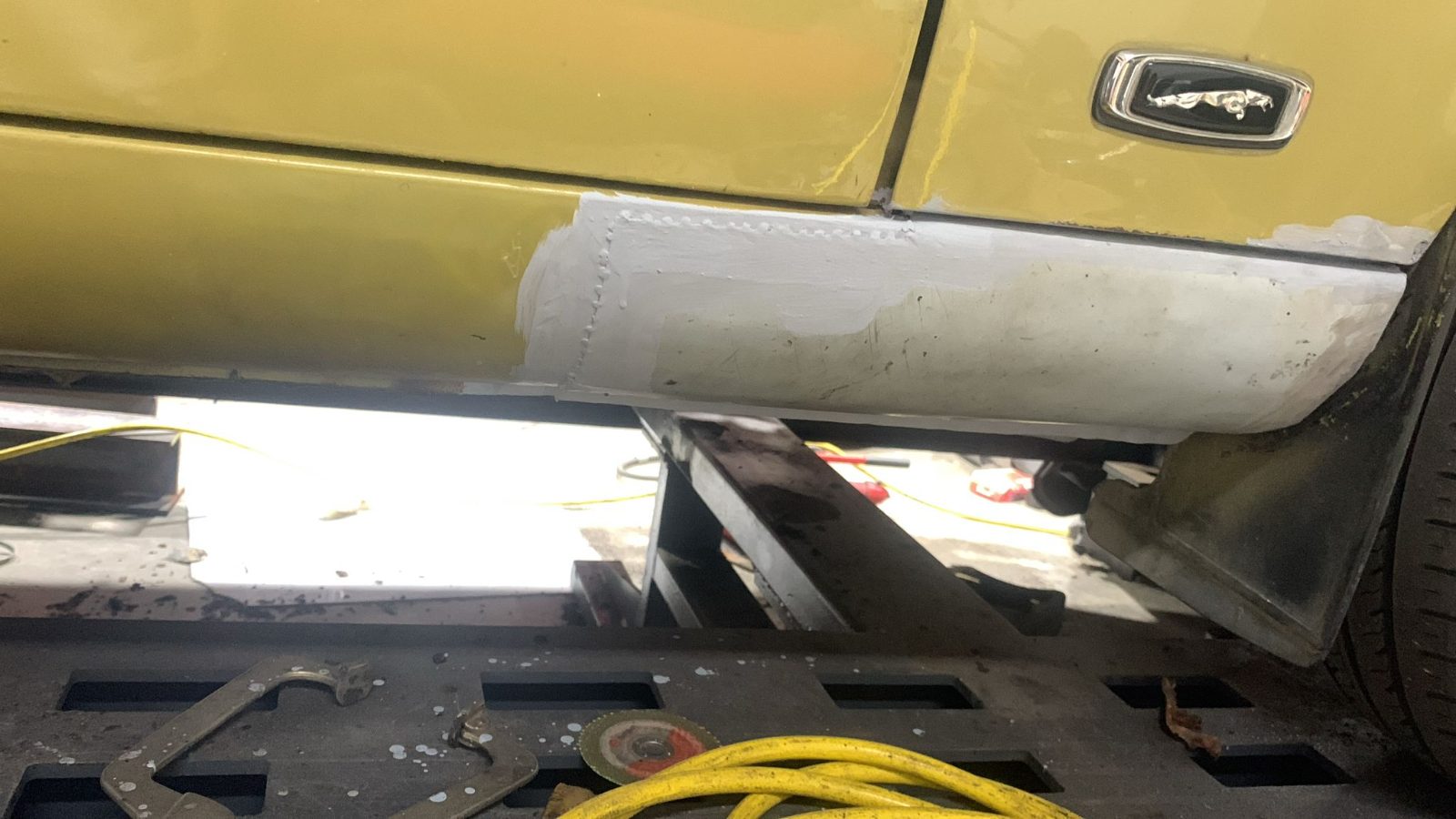 The underside, floorpan detail